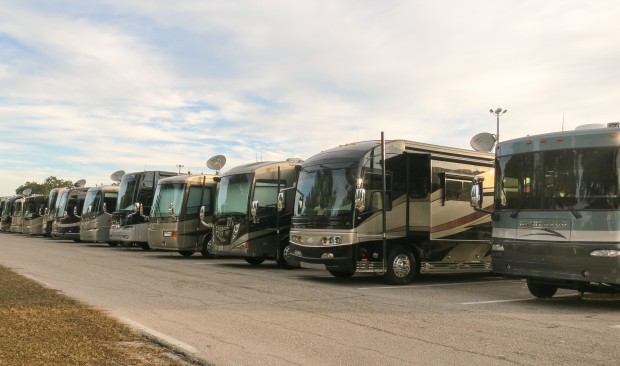 The parking lot here is a little different than most! Our little rental car was a bit out of place.