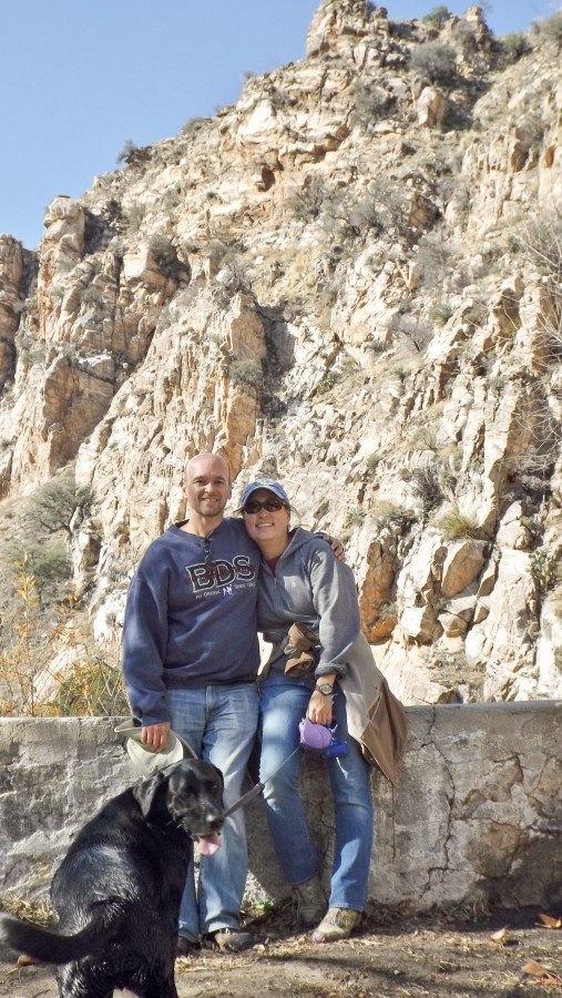 Taking a break during our hike of the Sycamore Reservoir Trail on Mt. Lemmon