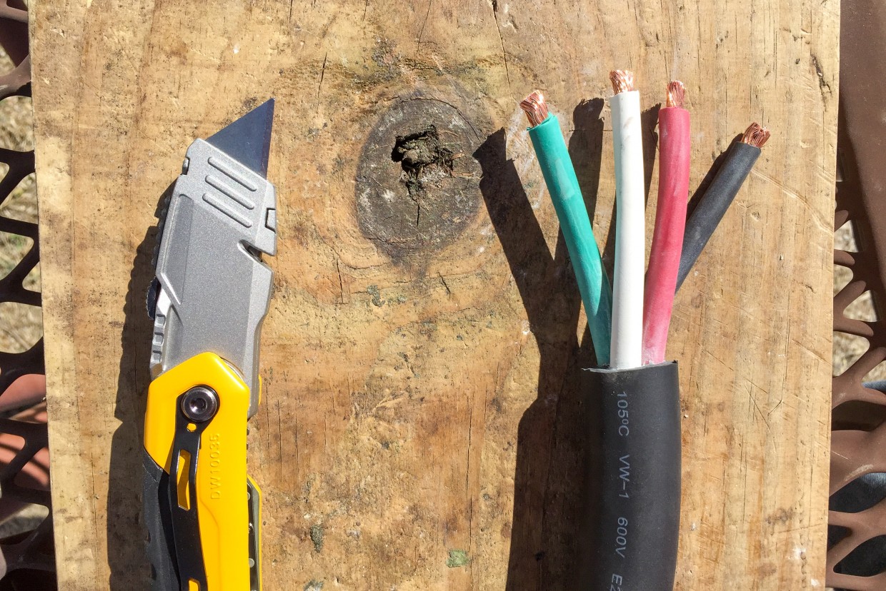 3/8" of insulation stripped back. I later removed a bit more leaving 1/2" of wire exposed.