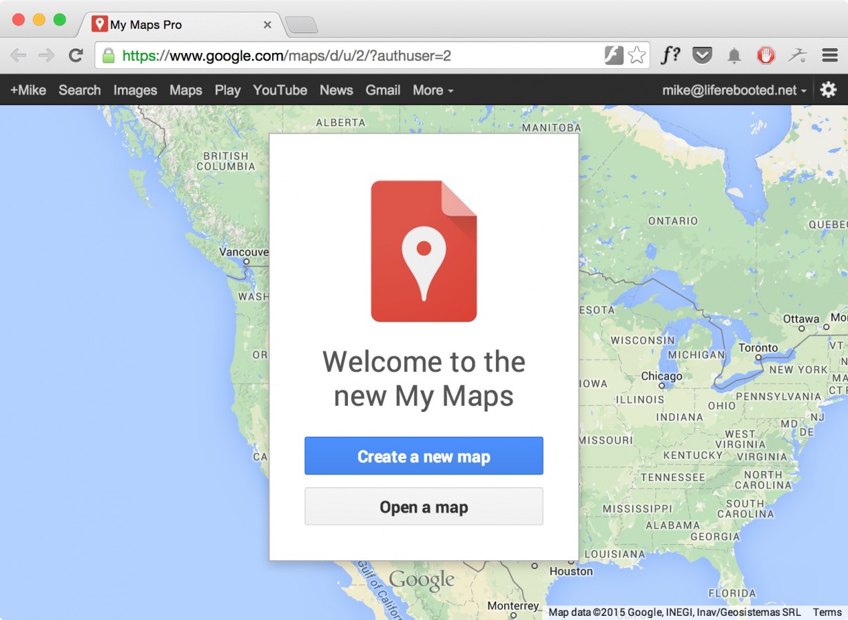 Figure 11 -- Creating a new Google custom map