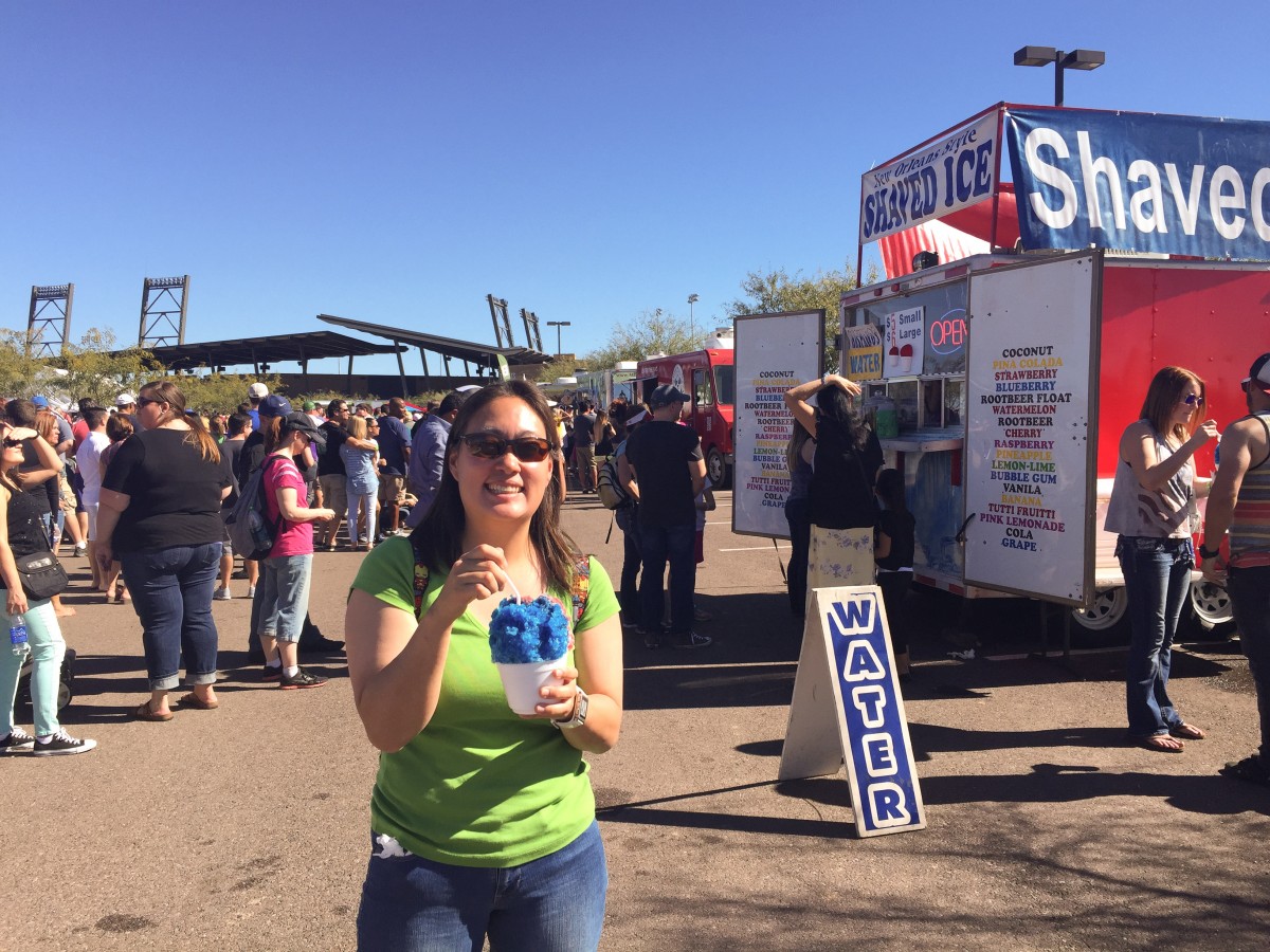 The line for shaved ice was short, and it was HOT out, so...