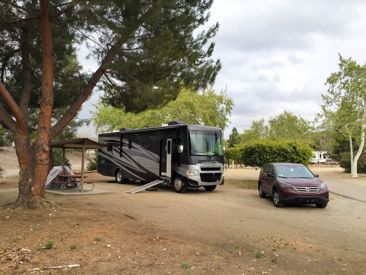 Our campsite at Santee Lakes