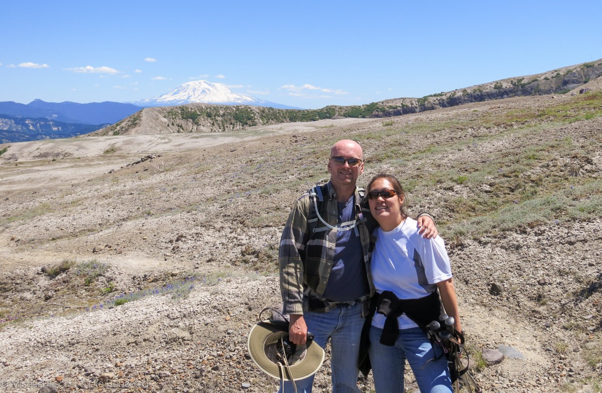 Snowy Mount Adams was usually visible in the background during our hike.