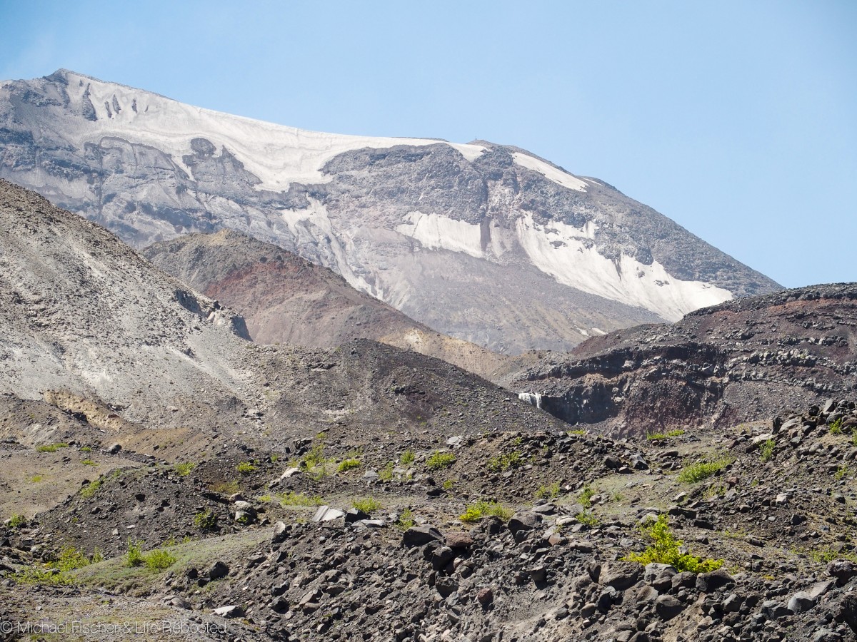 Our lunch and turn-around spot, and our closest view of the mountain.