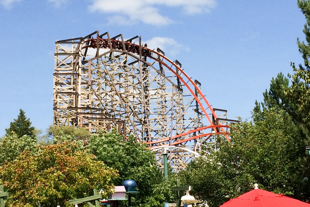 Goliath, probably the most impressive wooden coaster we've ridden.
