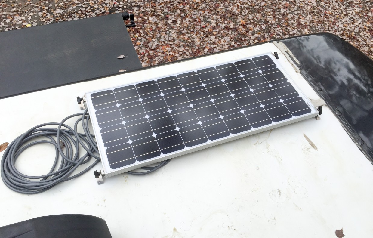First panel mounted to the roof.