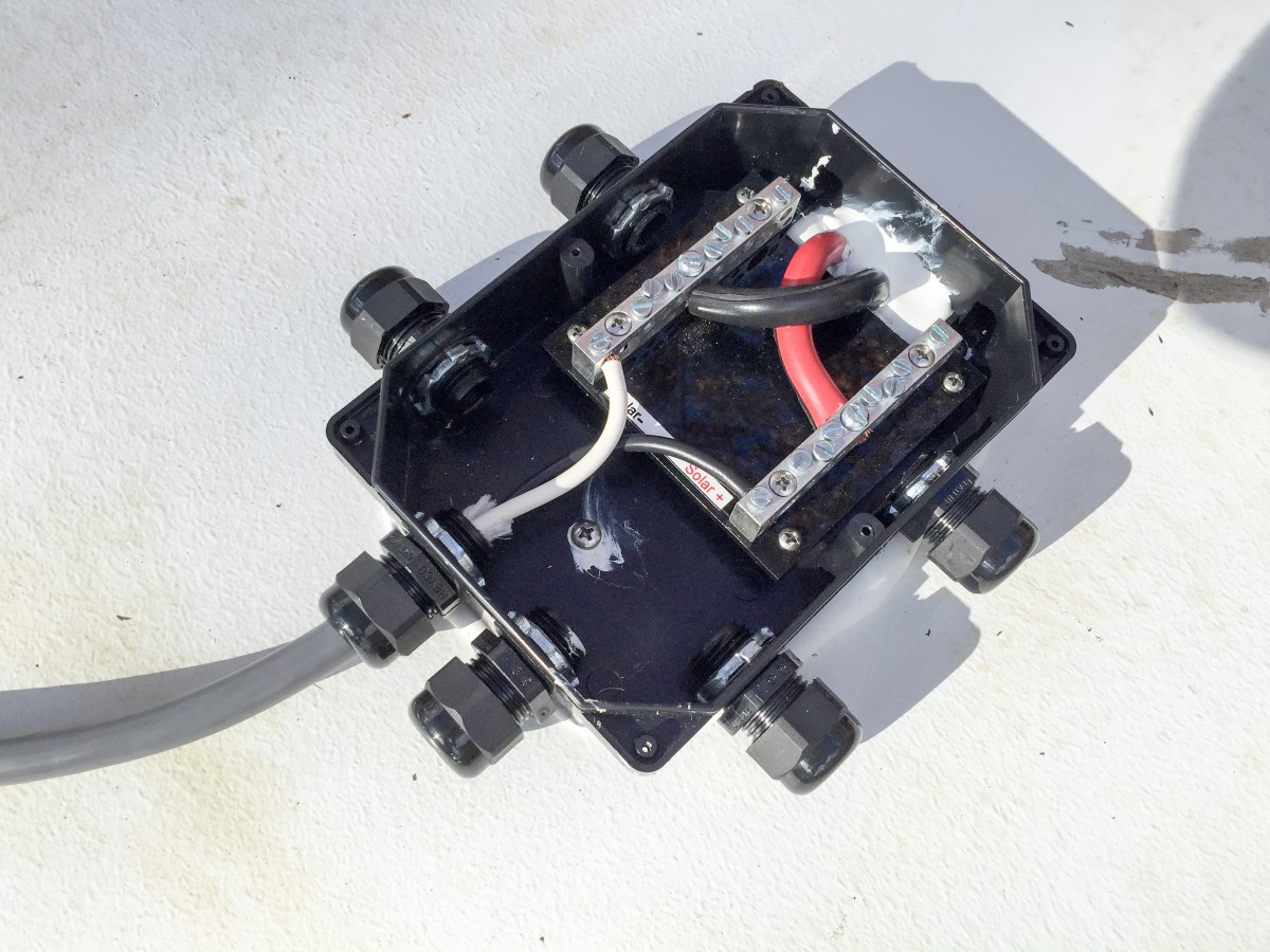 First panel connected to the combiner box.