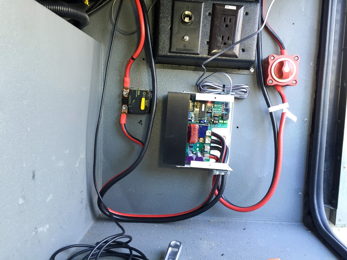 Cables attached but not yet secured.