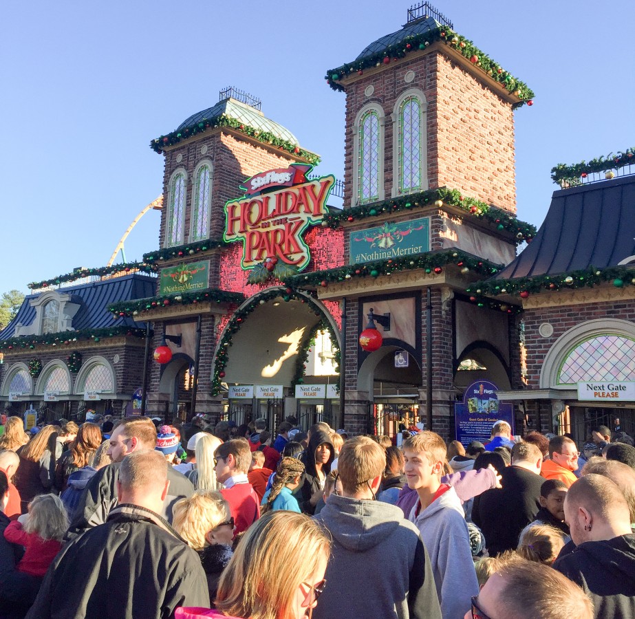 Waiting for Six Flags Over Georgia to open.