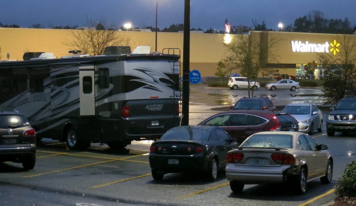 Our first overnight stay at a Walmart.