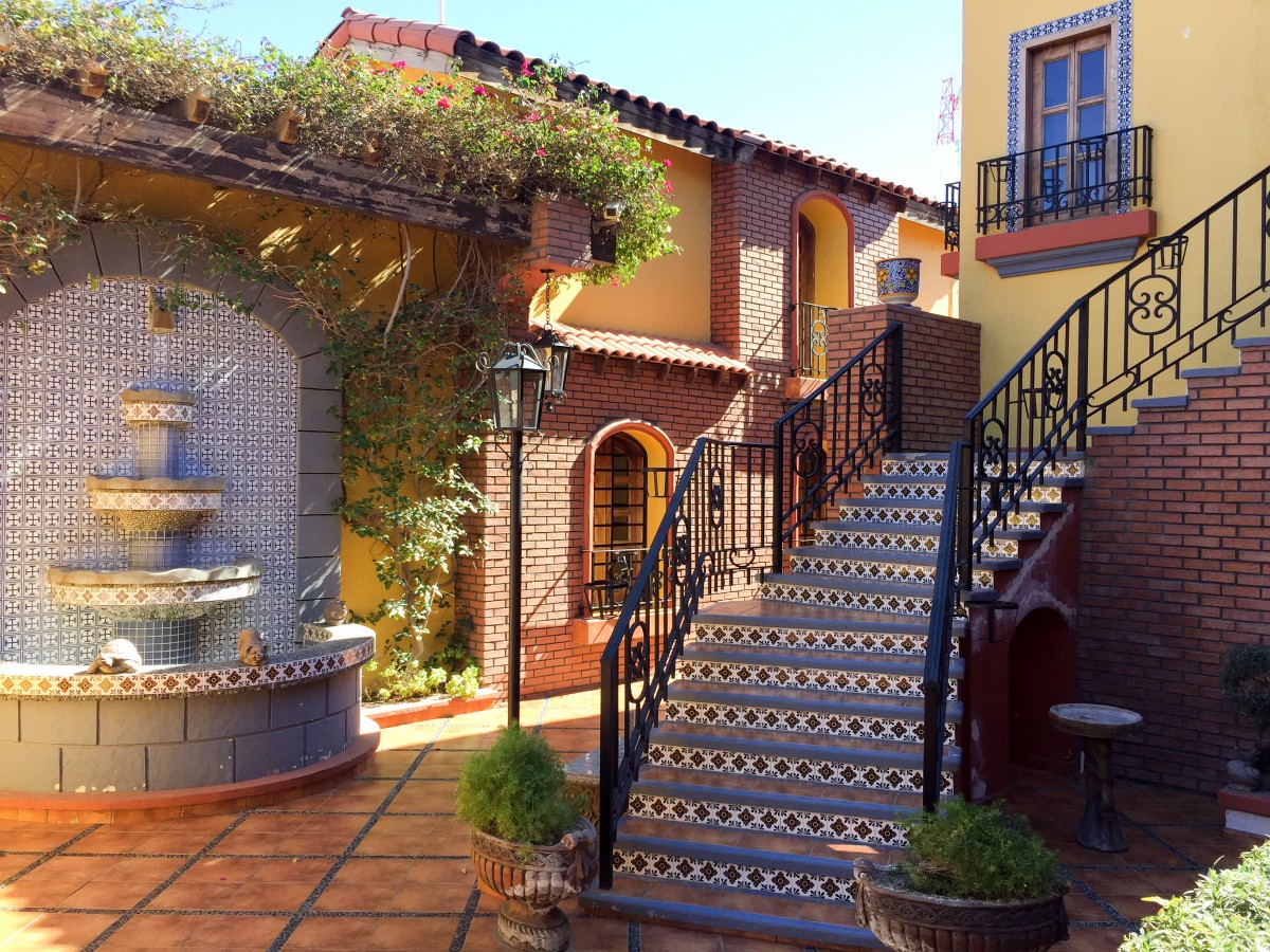 The courtyard to our dentist's office.