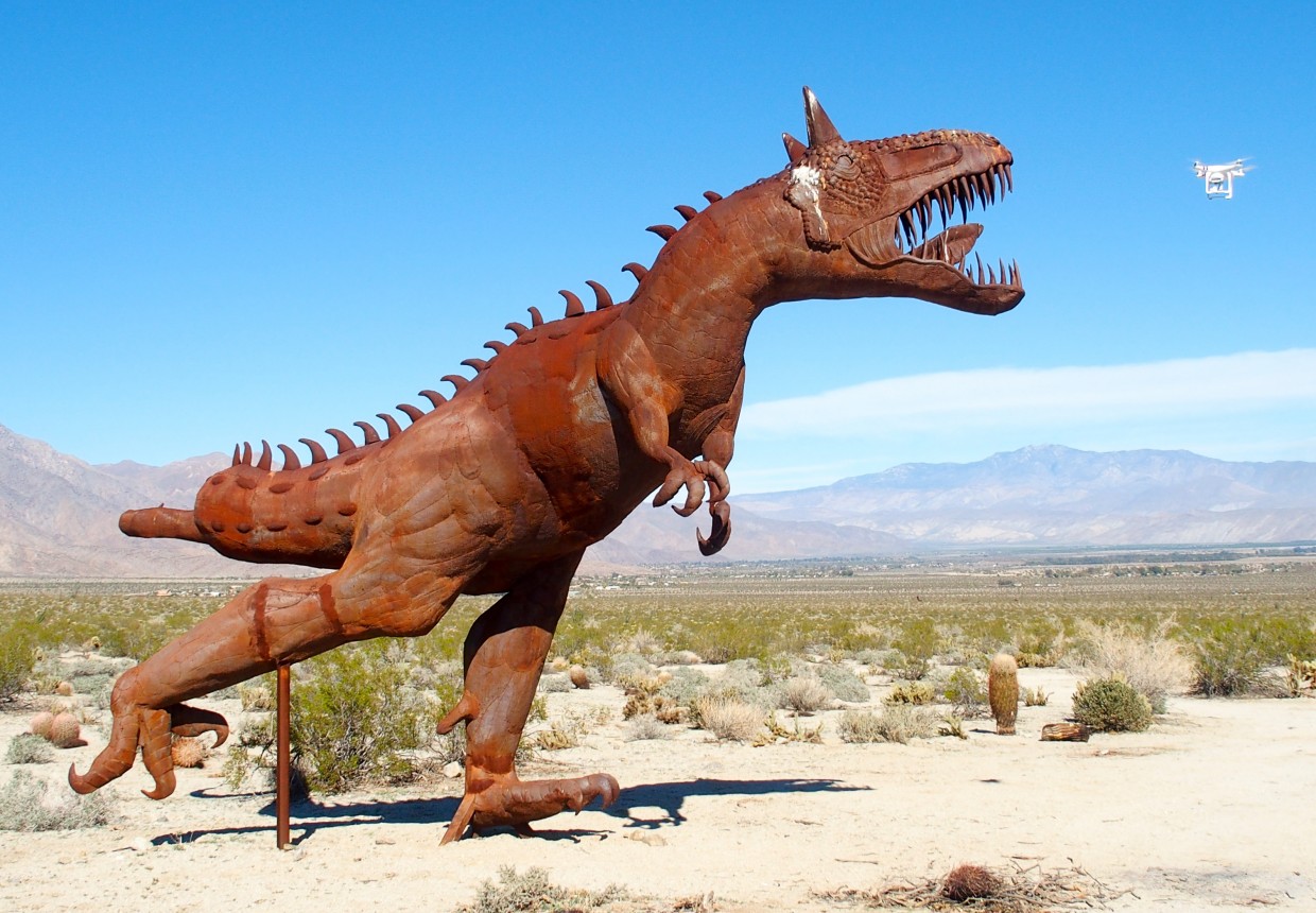Second T-Rex says flying drone looks like yummy snack!