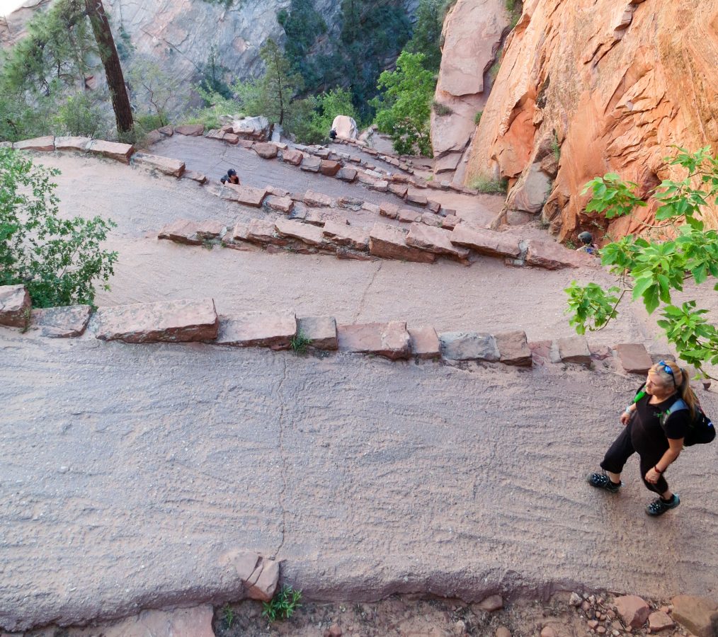 Looking back down the "wiggles" switchbacks.