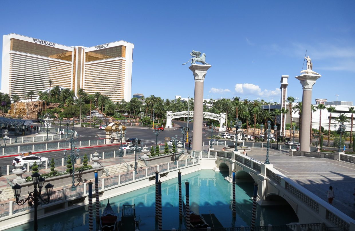 Walking the strip in Las Vegas.