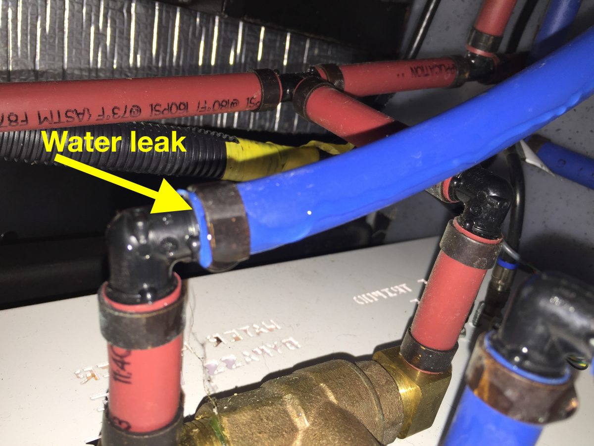 Source of the water leak.