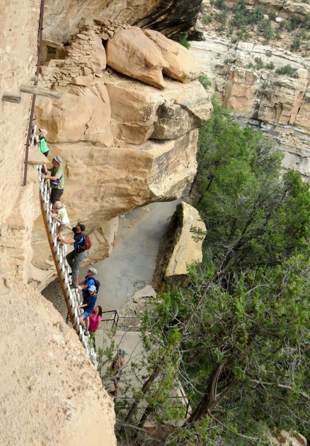 Our tour group climbing up to Balcony House