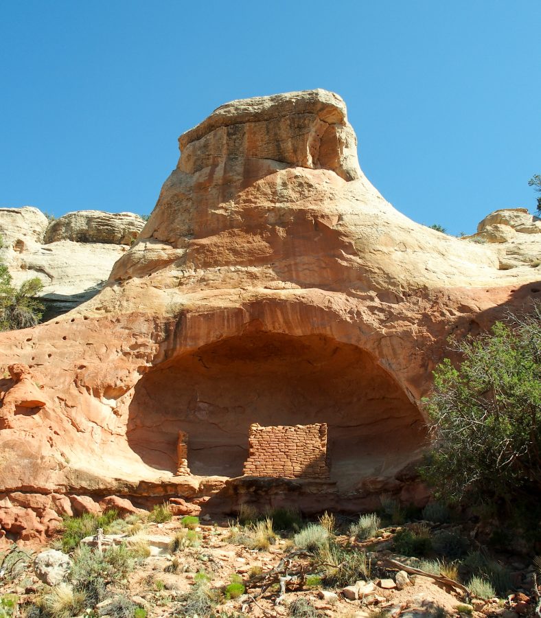Small house in a cave.