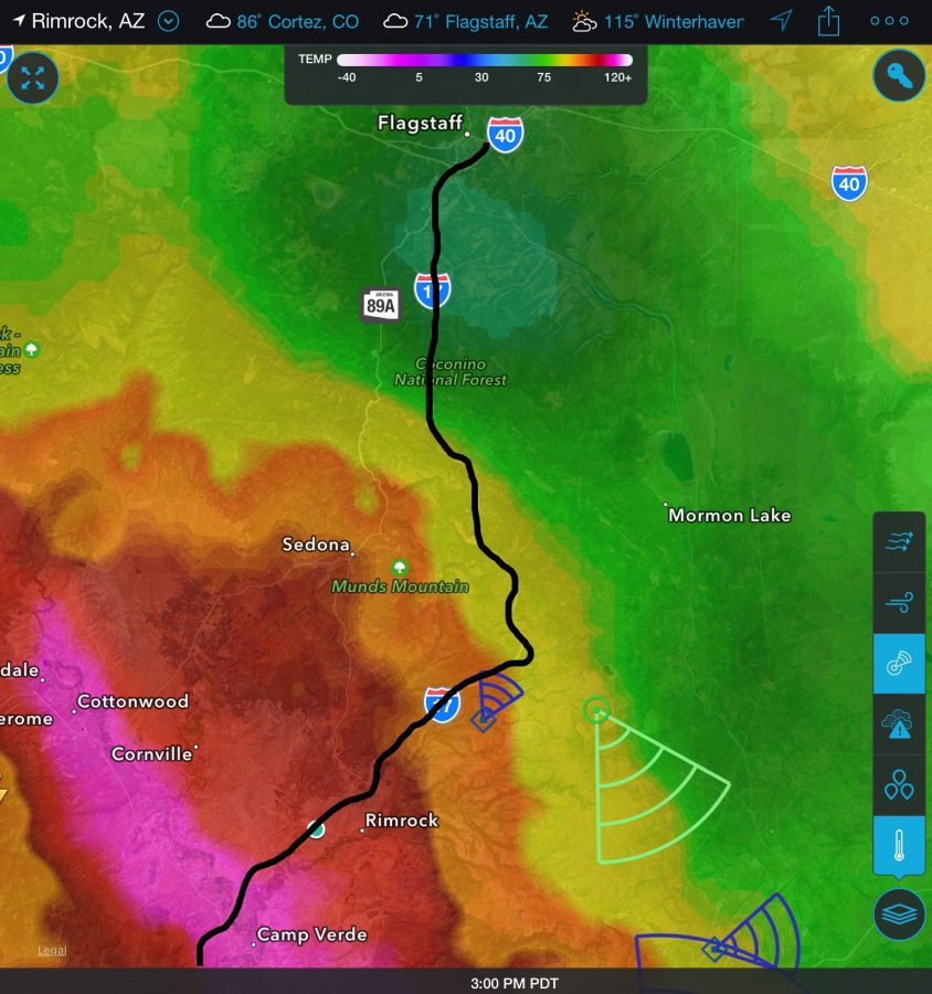 Temperatures dropped quickly once we got close to Flagstaff.