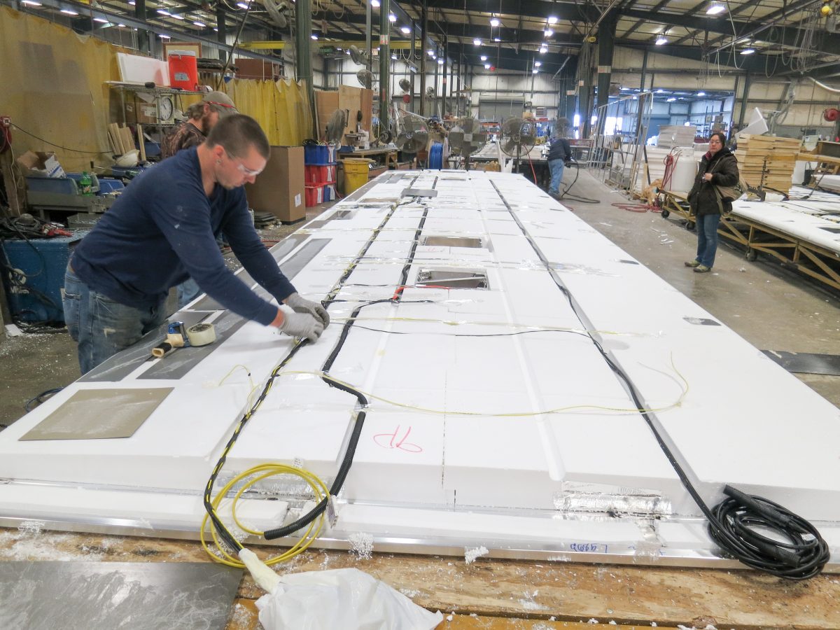 Our ceiling being assembled back in 2014.
