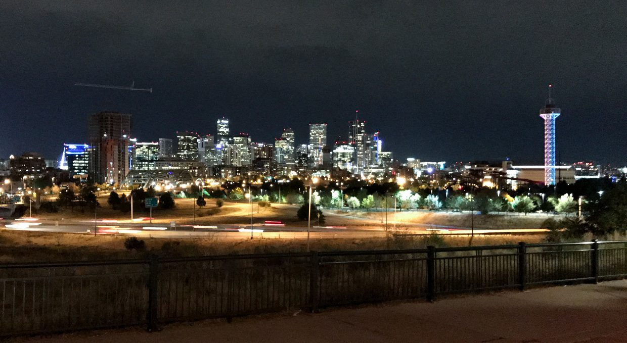 Checking out downtown Denver while walking to dinner with James.